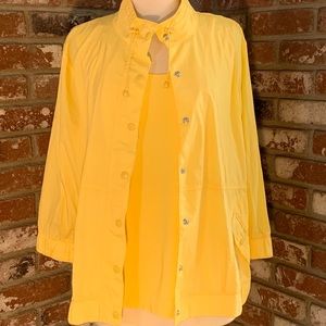 NWOT Chico's 3 Yellow Windbreaker Jacket/Tank Set